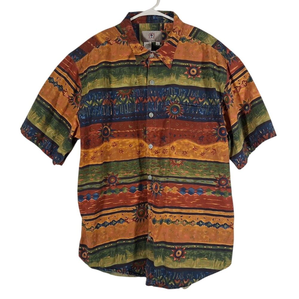 The territory Ahead shirt mens 2XL XXL all over aztec western short sleeve